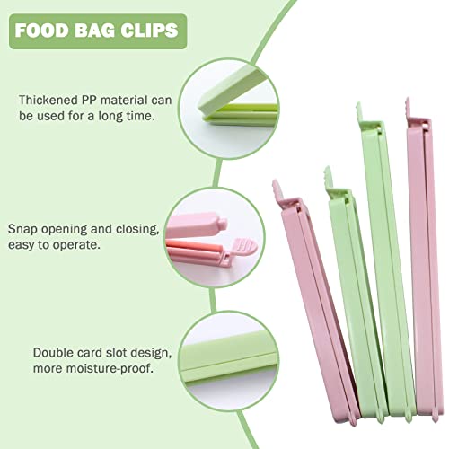 20pcs Plastic Sealing Clips, TACYKIBD Chips Clips Bag Clips Food Clips for Food and Snack Bag, Food Fresh Keeping Chips Bag Clip Clamp Sealer for Food Kitchen Home Packages (5.9 in, 4.7 in)