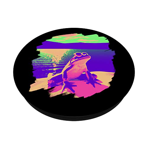 Cool Funny Frog Wearing Sunglasses Chilling Beach Frogs PopSockets Swappable PopGrip