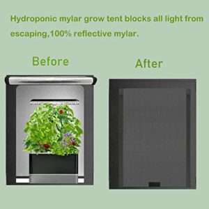 Reetsing Small Grow Tent for Aerogarden,Hydroponics Growing System Indoor Grow Tent,18.9"x13.7"x20.8"High Reflective Mylar for Hydroponics Indoor Plant