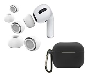 airpod pro replacement tips [6 pairs] + black silicone case for airpods pro 2nd generation