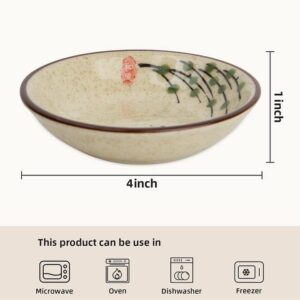 clothmile 6 Pieces Japanese Retro Ceramic Dipping Bowls 4 Inch Japanese Style Side Dishes Sauce Dishes Asian Chinese Side Dishes Dishes for Sushi,sauce,snack Pinch Bowls for Kitchen Prep