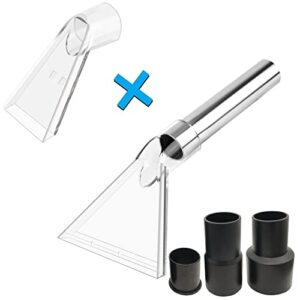 happy tree universal fit all shop vacs with1-1/4 &1-7/8" & 2-1/2" adapters, large & small clear extractor accessory for upholstery & carpet cleaning and car detailing, shop vac extraction attachment