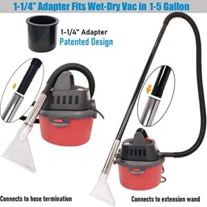 Happy Tree Universal Fit All Shop Vacs with1-1/4 &1-7/8" & 2-1/2" Adapters, Large & Small Clear Extractor Accessory for Upholstery & Carpet Cleaning and Car Detailing, Shop Vac Extraction Attachment