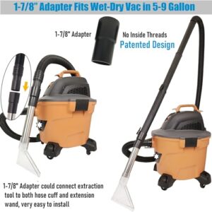 Happy Tree Universal Fit All Shop Vacs with1-1/4 &1-7/8" & 2-1/2" Adapters, Large & Small Clear Extractor Accessory for Upholstery & Carpet Cleaning and Car Detailing, Shop Vac Extraction Attachment