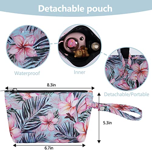 MOV COMPRA Lunch Bag Women Tote Organizer Bag Insulated Lunch Cooler Bag with Removable Zipper Handbag for Work Travel Picnic（Pink Flower）