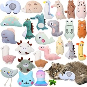 25 pcs catnip toys cat chew toy interactive catnip filled kitten toys soft cotton cat toys for cats kitten, assorted cat teething chew toys indoor pet supplies (lovely)