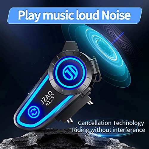 JZAQ Motorcycle Helmet Bluetooth Headset Helmet Bluetooth Intercom 2 Riders Noise Cancellation Speakers Communication Systems Motorcycle Riding/Snowmobile/Cycling/Sports