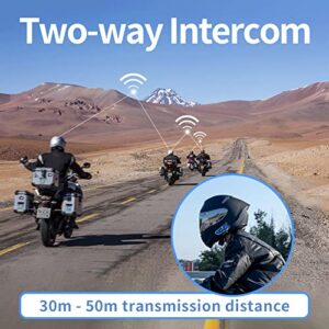 JZAQ Motorcycle Helmet Bluetooth Headset Helmet Bluetooth Intercom 2 Riders Noise Cancellation Speakers Communication Systems Motorcycle Riding/Snowmobile/Cycling/Sports