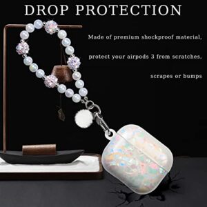 Cute Case for Airpod 3 with Pearl Lanyard Girly Cover Compatible with AirPods 3rd Generation (2021) Shell for Women