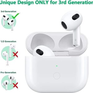 Avainaly Wireless Charging Case for AirPods 3rd Gen, Compatible for AirPod 3rd Generation Charging Case Replacement, Built-in 660 mAh Battery with Bluetooth Pairing Sync Button (White)