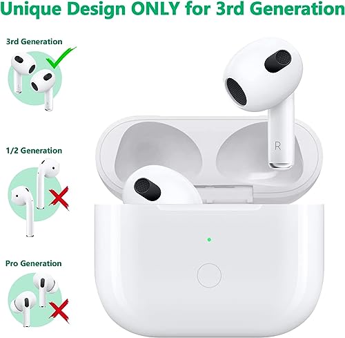 Avainaly Wireless Charging Case for AirPods 3rd Gen, Compatible for AirPod 3rd Generation Charging Case Replacement, Built-in 660 mAh Battery with Bluetooth Pairing Sync Button (White)