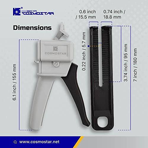 CosmoMix Mixing and Dispensing Gun, Impression Mixing Dispensing AB Gun Ratio 1:1/1:2 for 50ml Adhesive Material, Mixing Cartridge Dispenser Gun, Epoxy Adhesive cartridges Gun (1:1/2:1-1 Pcs)