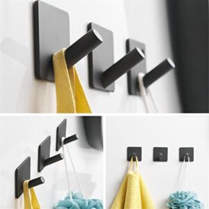XDCHLK Black Adhesive Wall Hooks Heavy Duty Drill-Free Wall Hangers for Clothes Keys Kitchen Bathroom Tools Holder