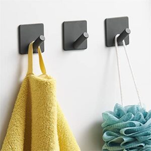 XDCHLK Black Adhesive Wall Hooks Heavy Duty Drill-Free Wall Hangers for Clothes Keys Kitchen Bathroom Tools Holder