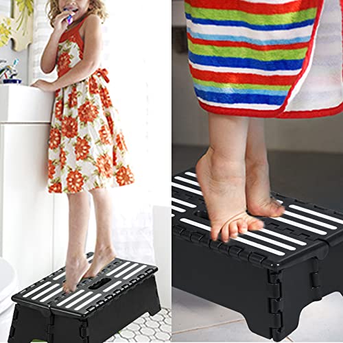 5 inch Portable Folding Step Stool, Portable Lightweight Anti-Skid Stepping Stool for Pregnant and Seniors, Non-Slip Textured Grip Surface, Great for Kitchen, Toilet, Bathroom, Bedroom, Camping ect