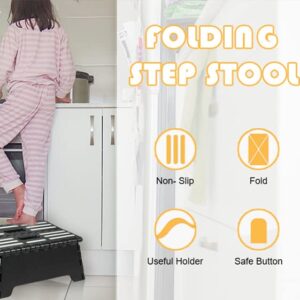 5 inch Portable Folding Step Stool, Portable Lightweight Anti-Skid Stepping Stool for Pregnant and Seniors, Non-Slip Textured Grip Surface, Great for Kitchen, Toilet, Bathroom, Bedroom, Camping ect