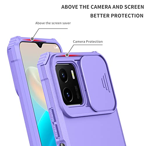 Phone Case Cover Silicone Kickstand Case Compatible Compatible with VIVO Y72 5G/Y53S,[3 Stand Ways] Vertical and Horizontal Stand Case,Full body Hard Slim Protective Phone Case Bags Sleeves ( Color :