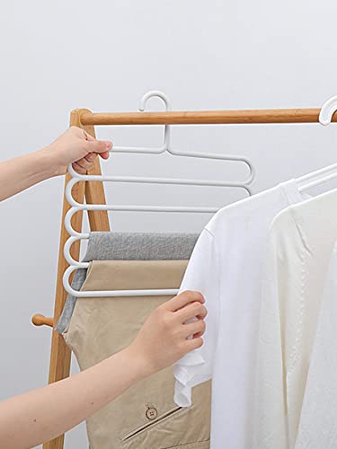 Clothes Hangers Suit Clothes Hangers Suit Hangers 1pc Multifunction Pants Hanger for Sweaters,Coat,Jackets,Pants,Shirts,Dresses Spa (Color : White, Size : One-Size)