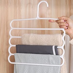 Clothes Hangers Suit Clothes Hangers Suit Hangers 1pc Multifunction Pants Hanger for Sweaters,Coat,Jackets,Pants,Shirts,Dresses Spa (Color : White, Size : One-Size)