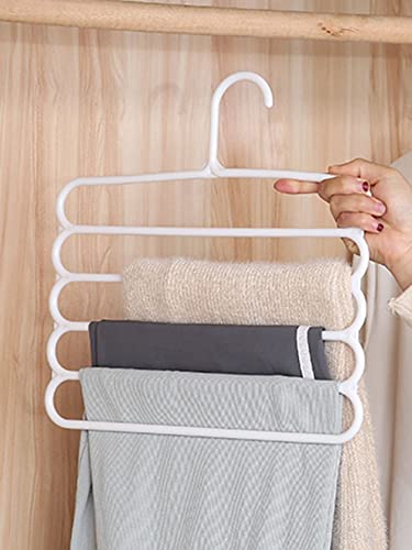 Clothes Hangers Suit Clothes Hangers Suit Hangers 1pc Multifunction Pants Hanger for Sweaters,Coat,Jackets,Pants,Shirts,Dresses Spa (Color : White, Size : One-Size)