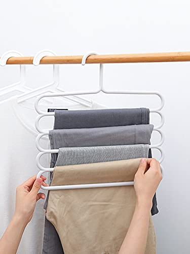 Clothes Hangers Suit Clothes Hangers Suit Hangers 1pc Multifunction Pants Hanger for Sweaters,Coat,Jackets,Pants,Shirts,Dresses Spa (Color : White, Size : One-Size)