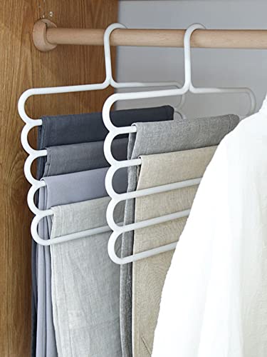 Clothes Hangers Suit Clothes Hangers Suit Hangers 1pc Multifunction Pants Hanger for Sweaters,Coat,Jackets,Pants,Shirts,Dresses Spa (Color : White, Size : One-Size)