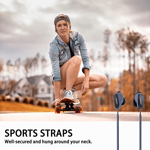 Miimall Strap Compatible for Bose QuietComfort Earbuds II Strap, [Anti-Lost][Soft Silicone] Sports Straps for Bose QuietComfort Earbuds II, Lanyard (Midnight Blue)