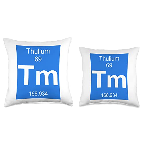 Funny Periodic Table Chemical Elements Thulium Element Costume Periodic Table Chemistry Fun Throw Pillow, 18x18, Multicolor