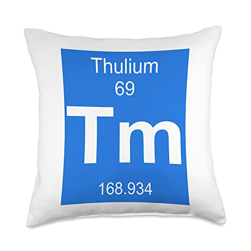 Funny Periodic Table Chemical Elements Thulium Element Costume Periodic Table Chemistry Fun Throw Pillow, 18x18, Multicolor