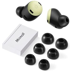(3 pairs) miimall compatible for google pixel buds pro ear tips, soft replacement memory foam tips for google pixel bud pro 2022, pixel buds pro foam tips accessories