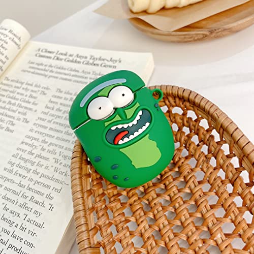 Airpsods 2/1 Case,Cute 3D Cartoon Airpod 2/1 Case Soft Shockproof Silicone Skin,with Keychain Design for AirPods Charging Case,Specialising in Designs for Girls and Boys Airpods 1/2 Case (Green)