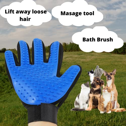 Pets Grooming Kit with Clear bag with dogs accesories inside. includes cat and dog teeth cleaning, shampoo brush, deshedding brush for cats, dog brush for shedding and brush glove. Best for dog wash station. Good alternative of pet supplies or cat accesso
