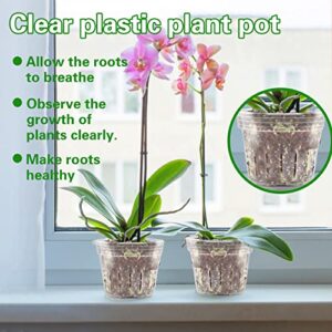 Zddaoole Orchid Pot,9 Each of 4.8,5.7 and 6.4 Inch Orchid Pots with Holes,Clear Plastic Flower Plant Pots for Repotting Indoor Outdoor,Breathable Slotted Orchids Planter