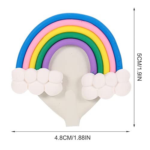 Cabilock 6pcs Rainbow Wall Hooks Coat Hooks Wall Clothes Towels Hooks Adhesive Robe Hook Key Hat Scarf Purse Bags Hangers Wall Pegs for Home Office Kids Room