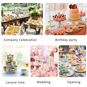 3 Pcs 3-Tier Cupcake Stand Fruit Plate Cakes Stand Tower for Halloween Wedding Home Birthday Tea Party Serving Platter (B-Round)