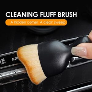 yonwait 1 Pack Car Interior Dust Brush, Nano Fiber Bristles Crevice Detail Brush, Universal Car Scratch Free Beauty Cleaning Tool, for Automotive Dashboard, Air Conditioner Vents, Computer (Yellow)