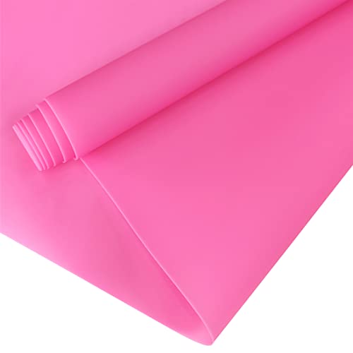 Jelly PVC Vinyl Roll 11.8"x53" Soft Solid Colored Smooth Waterproof PVC Fabric for Mat Hair Bows Jewelry Making (Hot Pink)