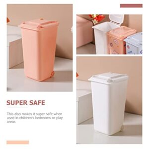 HANABASS Car Trash Bin Pencil Cup Desktop Organizer 4pcs Small Trash Can Mini Trash Bin with Lid Desktop Organizer Pen Holder Garbage Truck Toy Garbage Trucks Trash Cans