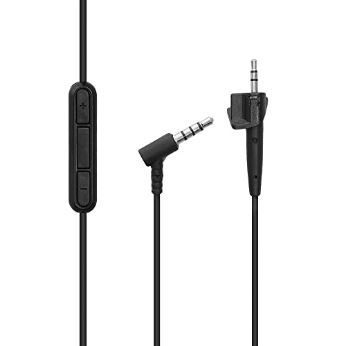 kwmobile Headphone Cable for Bose Around Ear AE2 / Around Ear AE2i / AEII - 150cm Replacement Cord with Microphone + Volume Control - Black