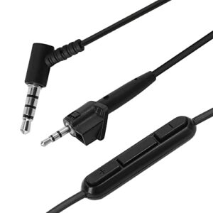 kwmobile Headphone Cable for Bose Around Ear AE2 / Around Ear AE2i / AEII - 150cm Replacement Cord with Microphone + Volume Control - Black
