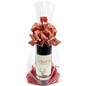 morepack 8x16 inches cellophane bags,50pieces clear cellophane gift bags for wine bottles