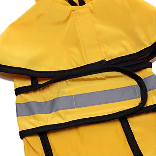 Ornaous Reflective Yellow Dog Raincoat with Hood, Waterproof Pet Rain Jacket for Small Puppy Large Dogs（L Size）