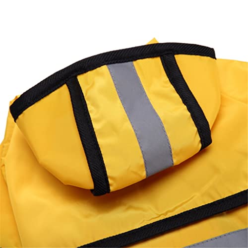 Ornaous Reflective Yellow Dog Raincoat with Hood, Waterproof Pet Rain Jacket for Small Puppy Large Dogs（L Size）