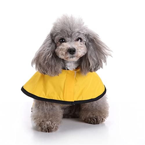 Ornaous Reflective Yellow Dog Raincoat with Hood, Waterproof Pet Rain Jacket for Small Puppy Large Dogs（L Size）