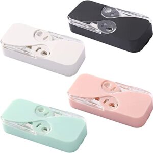 4 colors set portable floss dispenser, automatic dental floss picks cases premium refillable floss pick holder travel floss organizer for teeth cleaning,specialized floss