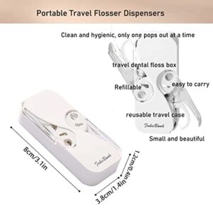 4 Colors Set Portable Floss Dispenser, Automatic Dental Floss Picks Cases Premium Refillable Floss Pick Holder Travel Floss Organizer for Teeth Cleaning,Specialized Floss