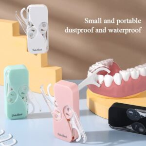 4 Colors Set Portable Floss Dispenser, Automatic Dental Floss Picks Cases Premium Refillable Floss Pick Holder Travel Floss Organizer for Teeth Cleaning,Specialized Floss