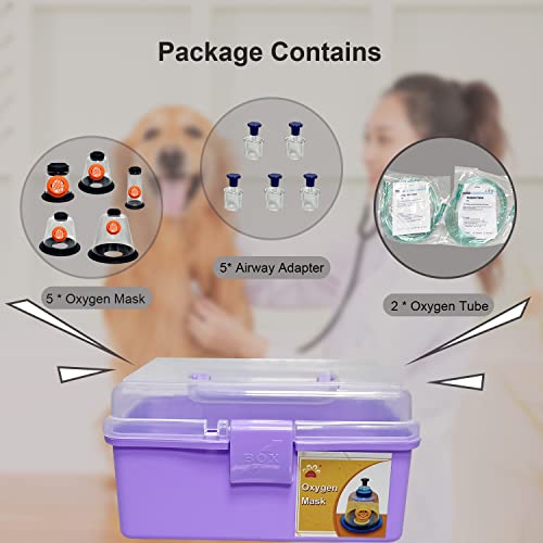 PRCMISEMED [for Veterinarians] Oxygen Therapy Rescue Mask Set for Dogs or Cats, Can be Used for Various Animals