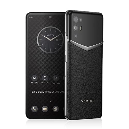 Vertu 5G Smartphone Unlocked with Butler Service 12G RAM + 512G ROM,Luxury Mobile Phone 64MP Camera,Dual Nano SIM Android Phone,Calf Leather Craft iVERTU Black