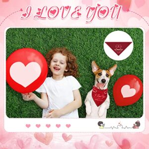 30 Pieces Mother's Day Dog Bandanas Dog Bibs Holiday Pet Costume Dog Cat Mother's Day Outfit Heart Triangle Scarf Kerchief for Small to Medium Pet Multicolor